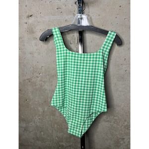 Cossie + Co The Poppy Swimsuit in Bright Green Gingham Sz.4 (1)